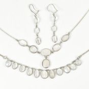 SILVER & MOONSTONE NECKLACES & PENDANT EARRINGS