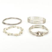 COLLECTION OF SILVER BANGLES & BRACELETS