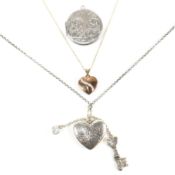 TWO HEART LOCKET PENDANT NECKLACES