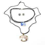 COLLECTION OF SILVER & DICHROIC GLASS JEWELLERY