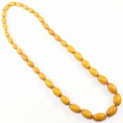 VINTAGE YELLOW AMBER COLOURED BAKELITE BEAD NECKLACE