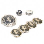 SIAM SILVER & ENAMEL JEWELLERY SUITE