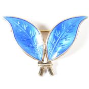 DAVID ANDERSEN SILVER & ENAMEL LEAF BROOCH PIN