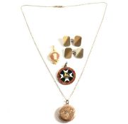 COLLECTION OF SILVER & YELLOW TONE METAL JEWELLERY