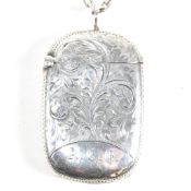 VICTORIAN HALLMARKED SILVER VESTA CASE ON CHAIN NECKLACE