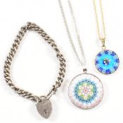 COLLECTION OF 925 SILVER & MURANO GLASS JEWELLERY