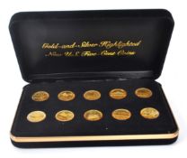 TEN GOLD & SILVER HIGHLIGHTED FIVE CENT COINS
