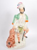 VICTORIAN 19TH CENTURY STAFFORDSHIRE LION SLAYER FIGURE