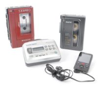 SANYO / AIWA - COLLECTION OF THREE PORTABLE CASSETTE PLAYERS