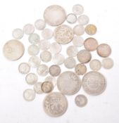 COLLECTION OF 19TH CENTURY VICTORIAN SILVER COINS
