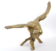 LARGE BRASS EAGLE FIGURINE ON BRANCH