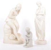 THREE 19TH CENTURY PARIAN WARE CLASSICAL FIGURES