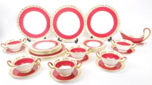 WEDGWOOD - WHITEHALL POWDER RUBY PART DINNER SERVICE