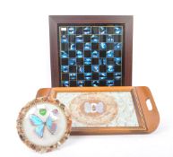 COLLECTION OF 20TH CENTURY BUTTERFLY WING CURIOS