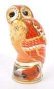 WORCESTER - PORCELAIN TAWNY OWL FIGURE / CANDLE SNUFFER