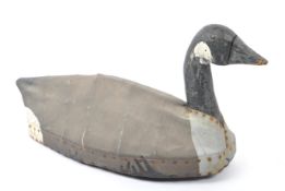 EARLY 20TH CENTURY 1920S WOODEN CANVAS COATED DECOY DUCK