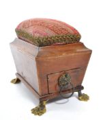 GEORGE III EARLY 19TH CENTURY MAHOGANY SEWING COMPANION