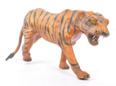 20TH CENTURY 1960S FRENCH PAINTED FAUX LEATHER TIGER FIGURE