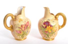 ROYAL WORCESTER - 1890S BLUSH IVORY PORCELAIN JUGS