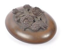 19TH CENTURY VICTORIAN VULCANITE CARVED OVAL POT / LOCKET