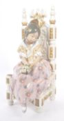 LLADRO - 'SECOND THOUGHTS' - FIGURE OF YOUNG GIRL SAT ON THRONE