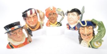 ROYAL DOULTON - COLLECTION OF FIVE LARGE CHARACTER JUGS