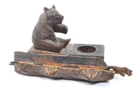 EARLY 20TH CENTURY CHINESE BLACK FOREST STYLE BEAR INKWELL