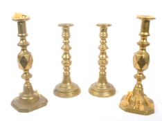 TWO PAIRS OF VICTORIAN CANDLESTICKS - QUEEN OF DIAMONDS