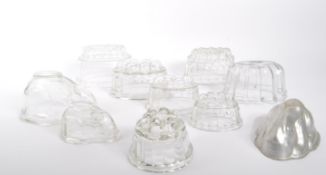 COLLECTION OF VINTAGE GLASS JELLY MOULDS