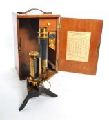 CLARK NEWCASTLE - LACQUERED BRASS MICROSCOPE
