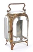 EARLY 20TH CENTURY FRENCH GLASS & GILT POCKET WATCH VITRINE