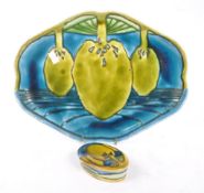 MINTON - AN EARLY 20TH CENTURY ART NOUVEAU PLATE AND POT