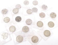 COLLECTION APPROX TWENTY ONE 1920S & 1930S FLORIN COINS