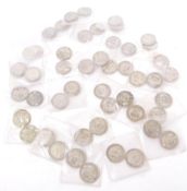 COLLECTION APPROX 48 BRITISH PRE-1947 SHILLING COINS