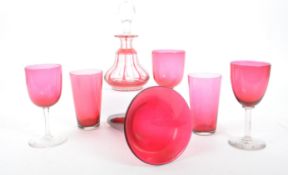 COLLECTION OF 19TH CENTURY & LATER CRANBERRY GLASSES