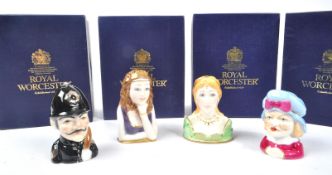 ROYAL WORCESTER - COLLECTION OF FOUR BOXED CANDLE SNUFFERS