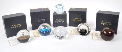 SIX CAITHNESS GLASS PAPERWEIGHTS - LIMITED EDITIONS