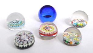 COLLECTION OF 20TH CENTURY MILLEFIORI PAPERWEIGHTS