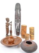 COLLECTION OF WOODEN TRIBAL FOLK ART PIECES
