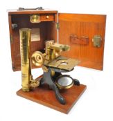 NEGRETTI & ZAMBRA - CIRCA 1900 BRASS MICROSCOPE