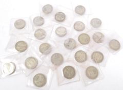 COLLECTION TWENTY TWO PRE-1947 TWO SHILLING COINS