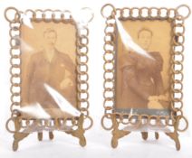 TWO 19TH CENTURY BRASS CART DE VSITE IN FRAMES