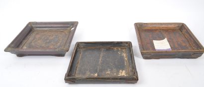 THREE 19TH CENTURY CHINESE WOODEN PLANT STANDS