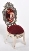 STERLING SILVER FRENCH SALON CHAIR PIN CUSHION