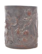 EARLY 20TH CENTURY 1920S CHINESE CARVED BAMBOO BRUSH POT