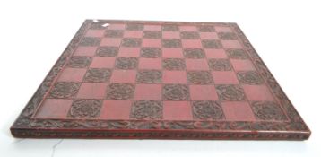 1960S CHINESE RED LACQUERED CHESS BOARD