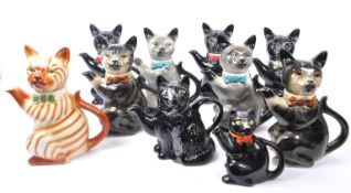 TONY WOOD STAFFORDSHIRE - COLLECTION OF CAT TEAPOTS