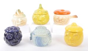 SYLVAC - COLLECTION OF SIX CERAMIC ' FACE POTS '