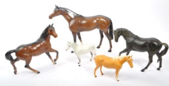 BESWICK / ROYAL DOULTON - COLLECTION OF FIVE HORSE FIGURES