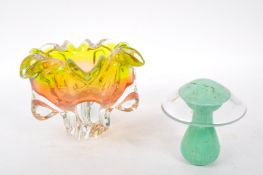 JOSEF HOSPODKA - CHRIBSKA CZECH BOWL WITH GLASS MUSHROOM